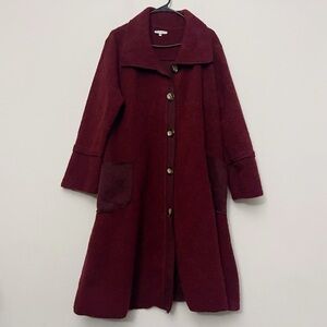 Charlotte & Louis wool blend coat burgundy fall whimsigoth preppy academia chic